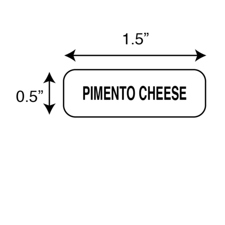 Nevs Pimento Cheese Label 1/2" x 1-1/2" DIET-411